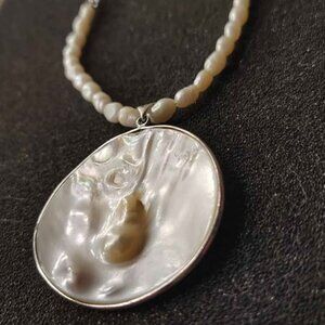 Mother of Pearl Silver Necklace